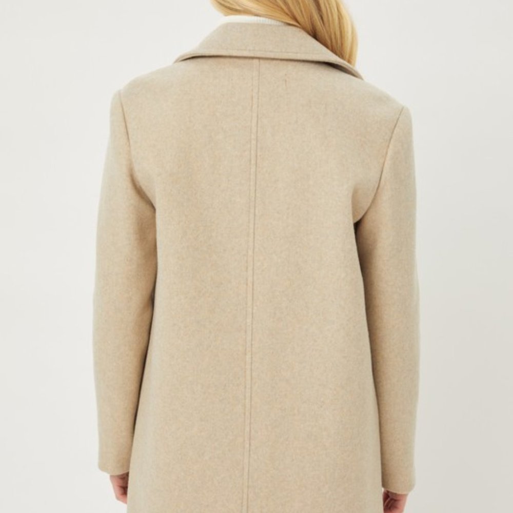 🥰 1 LEFT 🥰 Single Breasted Fleece Coat, Oatmeal - Picture 2 of 7